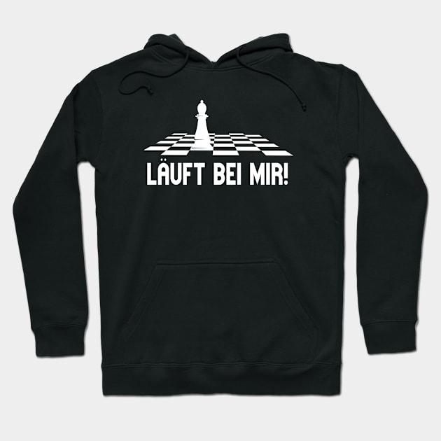 Läuft Bei Mir Schach Läufer Lustiges Schachspieler Hoodie by Foxxy Merch